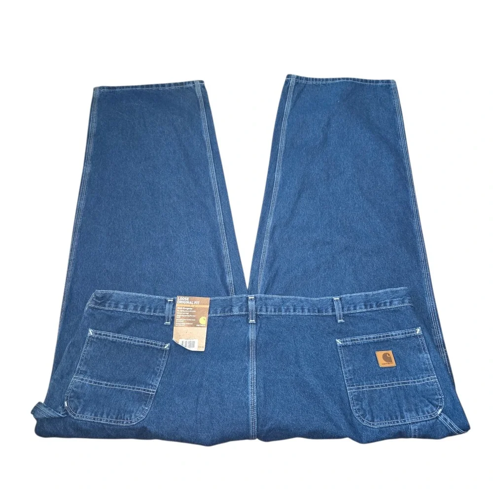Carhartt B13 DST Mens Loose Original Fit Work Dungaree Jeans Dark Wash 54x30 NWT